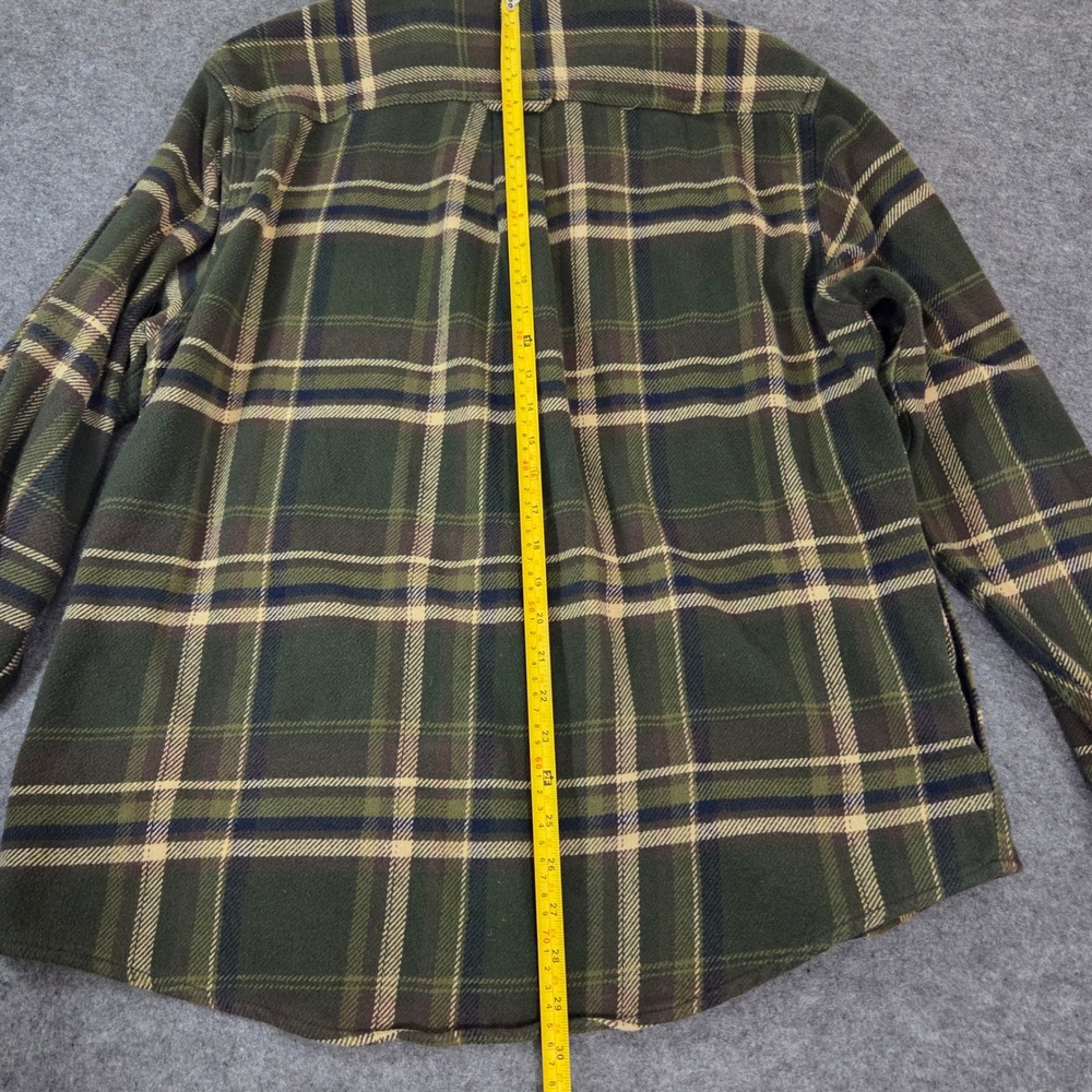 Orvis Mens XL Heavyweight Flannel Shirt Green Plaid Button Up Outdoor Hunting - Picture 7 of 7